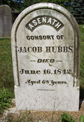 Asenath Hubbs' tombstone
