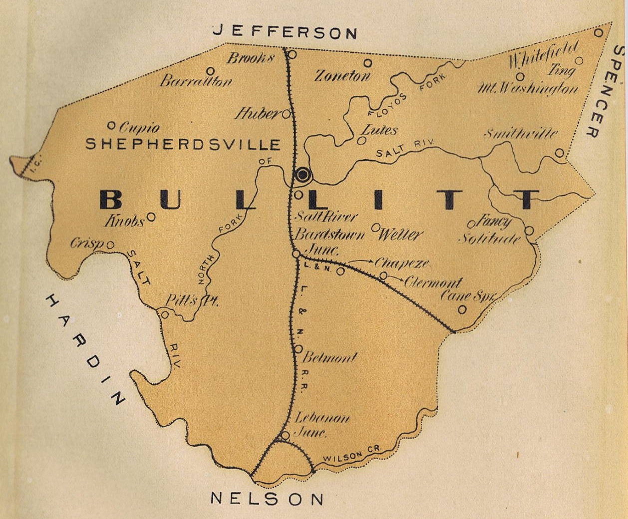 Bullitt County History Bullitt County Map 1897