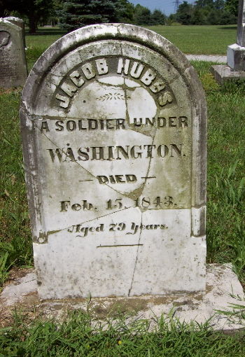Jacob Hubbs' tombstone