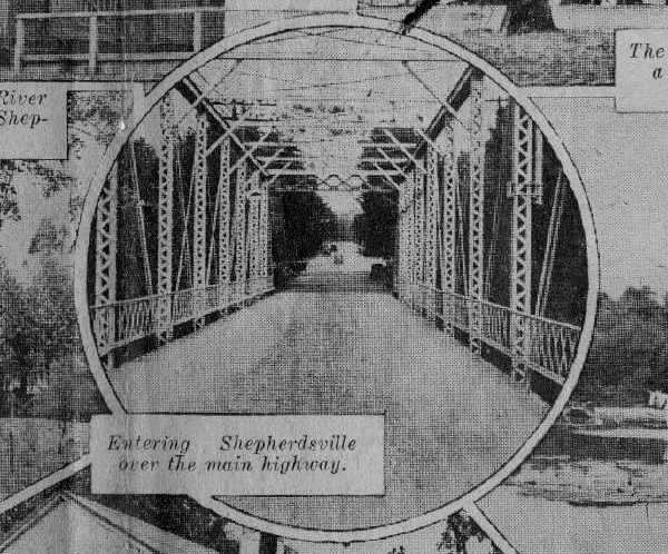 highway bridge into Shepherdsville
